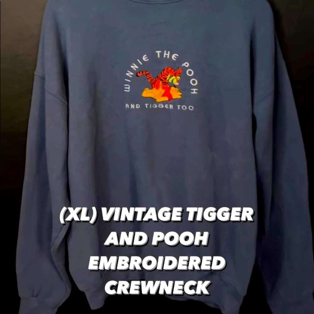 Vintage Tigger and Pooh Embroidered Crewneck